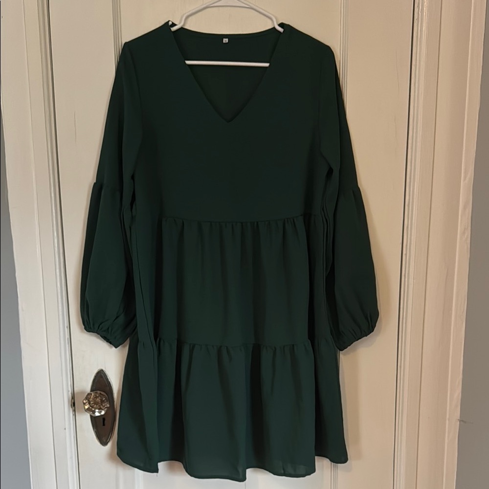 Amazon Women's Long Sleeve Dress - Forest Green